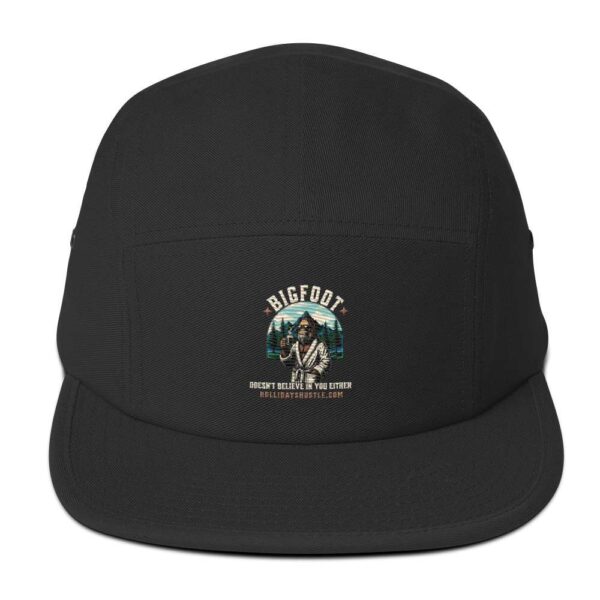 Five Panel Bigfoot Camper Cap – “Doesn’t Believe in You Either” Edition